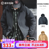 马登工装 美式复古白鸭绒连帽羽绒服男冬防风保暖外套90绒新年防寒服 深灰色 M （120-140斤）