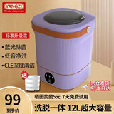 YANGZI扬子集团全自动迷你洗衣机小型洗脱一体 内衣内裤洗衣机学生宿舍 婴儿洗袜子机带脱水 升级款12L紫【蓝光+CLE深度清洁+低音净洗】