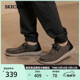 斯凯奇（Skechers）男鞋夏季懒人一脚蹬帆布鞋商务通勤低帮休闲鞋百搭板鞋66387