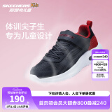 Skechers斯凯奇儿童运动鞋春秋女童魔术贴休闲鞋中大童轻质跑步鞋303601L 403723L炭灰色/红色/CCRD 31