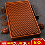 锦格德国电木茶盘家用高密度德料32支胶木茶台高档功夫茶具排水茶托盘 德国电木黄金料长60宽30高5cm