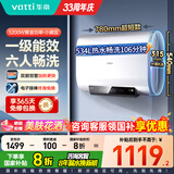 华帝（VATTI）扁桶电热水器3200W双胆速热一级能效家用节能变频速热热水器电子镁棒终身免换进水过滤小扁豆241M 60L 3200W 4-6人 超薄扁桶易安装