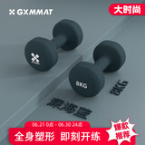 gxmmat【多规格选择】哑铃男女士健身家用力量训练器材锻炼出学期练臂肌 深海蓝8kg/个（拍下即为一对）