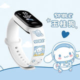 小米部依儿童手表玉桂狗小学生初中生电子手表可爱卡通印花运动防水夜光手环生日礼物女孩 玉桂狗-蓝色