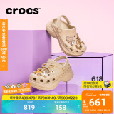 卡骆驰crocs檀健次同款复古洞洞鞋女鞋厚底老爹鞋小鲸鱼洞洞鞋206302 骨白色-2Y2(含智必星) 37 /38(240mm)