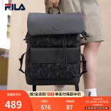 斐乐FILA官方男士背包时尚休闲双肩包书包大容量电脑 正黑色-BK XS