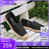 斯凯奇（Skechers）女鞋夏季渔夫鞋单鞋新中式蕾丝平底鞋浅口一脚蹬通勤鞋113025