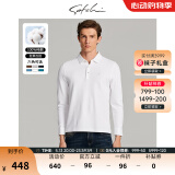 沙驰SATCHI男装男士长袖T恤春秋款纯棉商务POLO翻领基础轻薄透气打底T恤衫男 漂白 M (48)