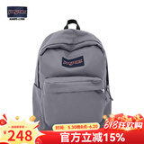 JANSPORT杰斯伯双肩包女男26L隔层轻便大容量背包学生书包 4QUE 7H6 灰色【升级款】侧袋+隔层