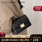 CinvaiKrose【克拉拉同款】官网包包女包2025新款斜挎包单肩包520礼物送女友 菱格黑CK女包生日礼物送女友