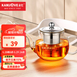 金灶（KAMJOVE） 玻璃泡茶壶耐高温304不锈钢过滤花茶壶飘逸杯煮茶壶简约式茶艺壶 A-07【600ml】