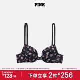 维多利亚的秘密（Victoria's Secret）PINK 夏季圆盘胸内衣1690性感光面无痕舒适聚拢3/4罩杯外扩文胸 5OKW黑色/花朵印花 11201690 75B （34B）
