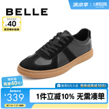 百丽男鞋舒适牛皮休闲鞋商场同款复古夏季透气德训鞋52022CM0【预售】 黑色 40 (250mm)