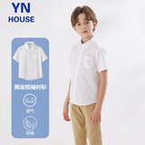 衣诺坊儿童衬衫短袖白色演出服西服衬衣夏款T恤  短袖：白色衬衫 150CM