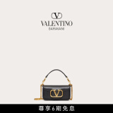 华伦天奴VALENTINO[礼物]女士 LOCO 小号小牛皮手袋链条包单肩斜挎手提包 温柔黑 均码