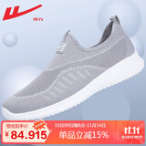 回力（Warrior）官方妈妈鞋夏季女鞋一脚蹬老人鞋软底健步鞋运动休闲鞋子 灰色37