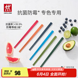 双立人（ZWILLING）筷子套装长筷子防滑抗菌耐高温坚韧耐磨家用分餐餐具 【抗菌】多巴胺色筷子-251mm 6双