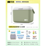 探险者（TAN XIAN ZHE）保温箱车载冰箱户外露营冰块冷藏箱摆摊专用便携冰桶保鲜保冷箱 5L抹茶色【冰晶盒*2+冰袋*9】