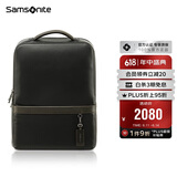 新秀丽（Samsonite）电脑包牛皮男包双肩包笔记本包精英商务黑色15.6英寸BC9*09101