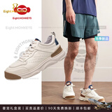 八只猴子（EIGHTMONKEYS）品牌2025年新款运动鞋男皮面运动户外撞色休闲软底休闲鞋男 高档白色(现货速达) 38
