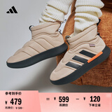adidas ADIPUFF面包鞋柔软舒适保暖中帮棉鞋阿迪达斯官方轻运动 魔力浅褐/碳黑/半冲击橙 43