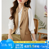 梵希蔓马甲西装外套女外穿小坎肩2025年春秋装叠穿马夹 V8227 卡其色 L