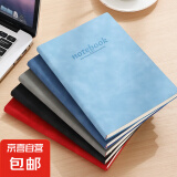 羊巴皮质记事本A5笔记本本子软面抄加厚办公专用商务工作会议记录本简约日记本加厚考研笔记本 A5晴空蓝/64张