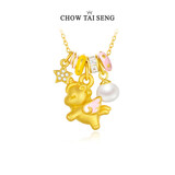 周大生独角兽生肖马吊坠项链女款银S925设计感珐琅珍珠项链生日礼物女士