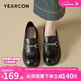 意尔康女鞋 真皮乐福鞋女士单鞋新款平底女式鞋子英伦风jk小皮鞋 黑色-A款 尺码偏大，建议拍小一码 38