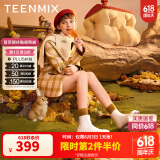 天美意靴子女显瘦商场同款短靴时装靴女靴加绒秋冬BH171DD3 米色 37
