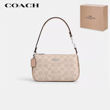 蔻驰（COACH）【品牌直供】女士小号手提手拿包腋下包麻将包CY236SVXCU拿铁色