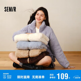 森马（Semir）外套女插肩袖珊瑚绒仿羊羔毛2024冬季立领宽松夹克109724108003