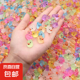 可爱彩色迷你小黄鸭摆件夜光小玩意创意diy幼儿园礼物小礼物批发 夜光鸭子摆件12个