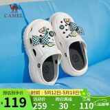 骆驼（CAMEL）洞洞鞋女时髦DIY原创鞋花松糕厚底凉拖鞋 L24M071642 白色 36/37 