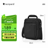 WINPARD/威豹商务男包手提公事包休闲单肩包出差男包斜挎包 黑色（大版/四层袋）