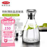 利快 凉水壶大容量水壶家用冷水壶凉水杯饮料果汁茶壶耐热玻璃 透明 1500ml 1只