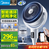 美的（Midea）循环扇家用落地扇立式风扇转页扇柔风轻音节能摇头扇广角送风家用办公室宿舍客厅电风扇 FGD24UZR