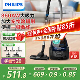 飞利浦（PHILIPS）卧式吸尘器家用清洁机强劲大功率大吸力吸尘吸灰吸螨虫除螨宠物家庭适用FC9573