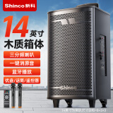 新科（Shinco） 广场舞音响户外拉杆音箱大功率家用K歌无线蓝牙大音量喇叭扩音器便携式低音炮 8吋双咪