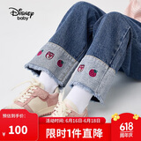 迪士尼（DISNEY）童装儿童女童牛仔长裤梭织卡通挺括耐磨裤子25春秋DB331ME39蓝140