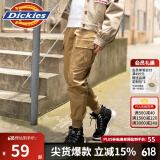 dickies休闲裤 腰部抽绳罗纹多袋工装慢跑裤 女式长裤DK0081 古铜色 25