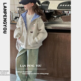 女童棒球服外套秋冬款洋气2025新款大童夹克衫女孩秋装学生上衣服 高级灰外套 160