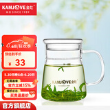 金灶（KAMJOVE）茶杯 茶水分离杯 耐热玻璃泡茶杯子 带过滤创意水杯 办公个人杯 300ml/TP-601（透明手柄）