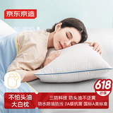 京东京造 不怕头油大白枕 A类抗菌纤维柔软颈椎枕家用成人枕头枕芯 单枕