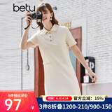 betu百图女装法式polo减龄短袖连衣裙女JD2103T73 米杏色 M