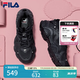 FILA斐乐猫爪鞋女鞋老爹鞋休闲鞋女休闲复古厚底运动鞋 猫爪四代-黑BK 36