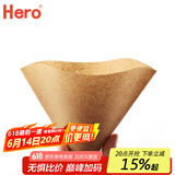 Hero咖啡滤纸 滴漏式手冲咖啡过滤纸V型滤杯用滤纸1-2人份小号 原木色