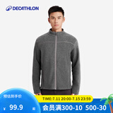 迪卡侬（DECATHLON）保暖户外抓绒衣外套男女运动宽松秋摇粒绒外套冲锋衣内胆 男款-全拉链-深灰色 M
