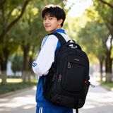 Edison高中生书包大容量初中大学生防泼水双肩包旅行背包K052-8G黑色