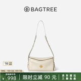 BAGTREE【明星同款】包包树奶盒包植鞣牛皮新款轻奢品牌单肩斜挎Hobo女包 皎月白-小号【双磁吸款】 高级小众